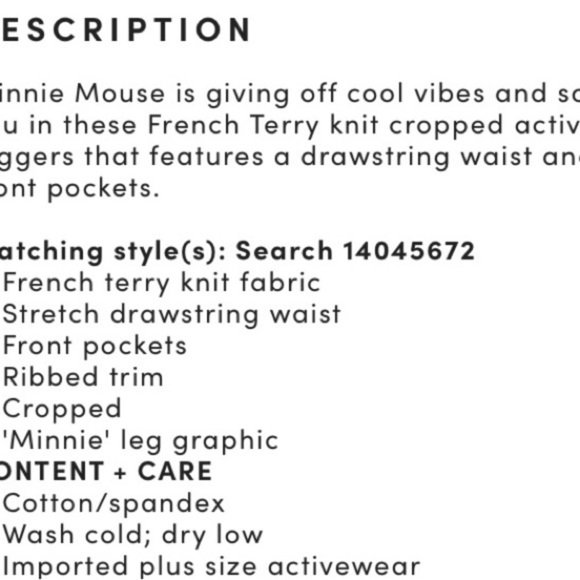 Torrid Disney Minnie Mouse Pastel Rainbow Tie Dye Crop Jogger size 4x NWT - Picture 8 of 9